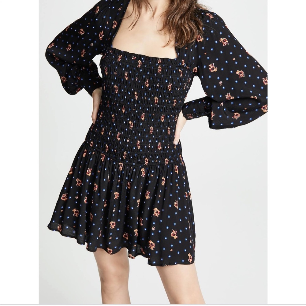 Two Faces Printed Mini Dress Black Combo $128